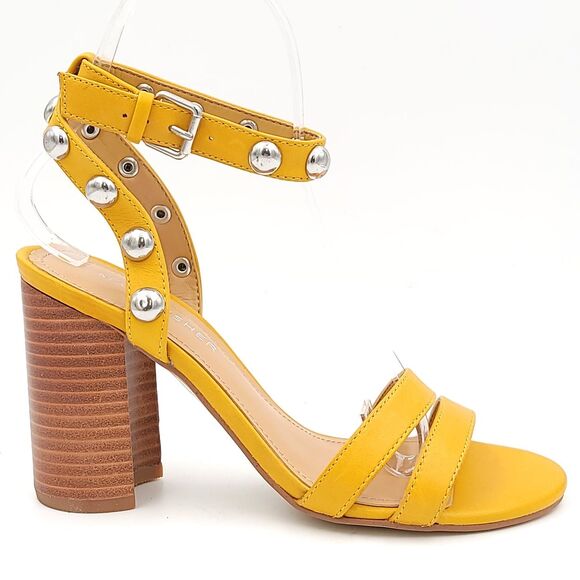 Marc Fisher Women Lantern High Heel Ankle Strap Sandals Size US 5M Yellow - Picture 2 of 5